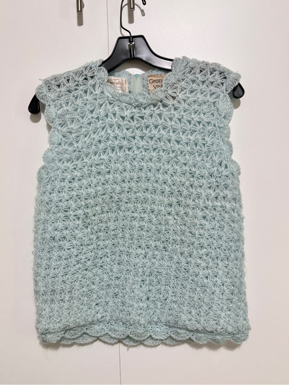 Vintage Wayne Taylor 60s/70s Aqua/Mint Crew Neck Shell, Small